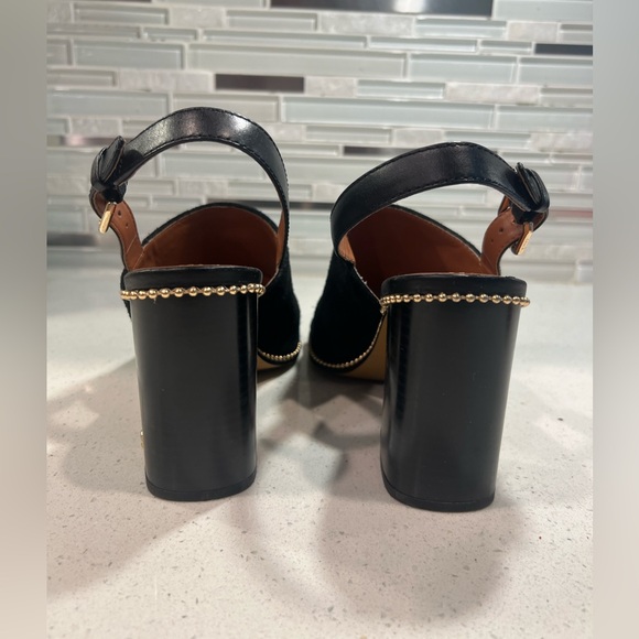 Coach, black suede block heel size 8 - Picture 4 of 7